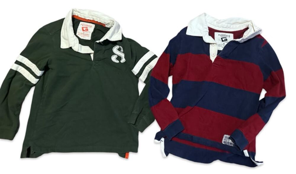 Lot of 2 Authentic Graphite long-sleeve rugby-style polo shirts 6t